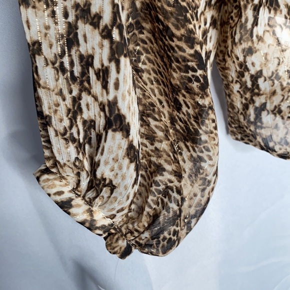 INC Chiffon Metallic Button-Down Top - Picture 5 of 9